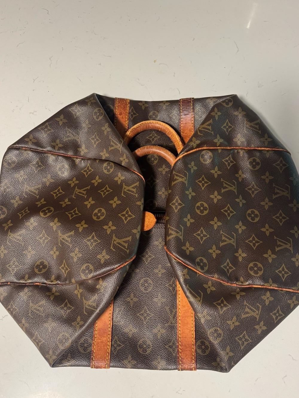 Vintage Louis Vuitton Brown Monogram Keepall 45 - Picture 4 of 8
